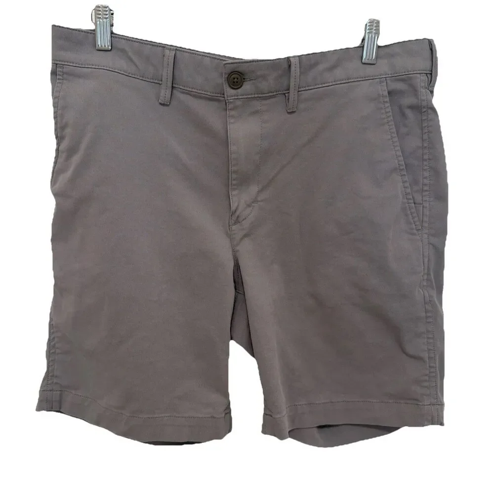 L.L. Bean Men’s 34W Gray Utility Hiking Shorts Cotton CoolMax Blend Flat Front